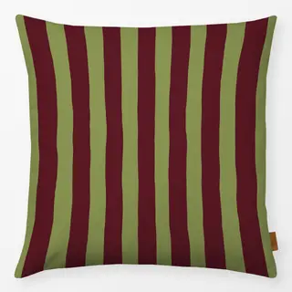 Kissen Savanne Stripes Olive Burgundy