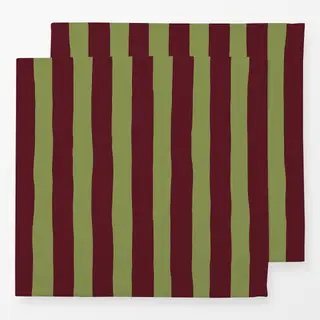 Servietten Savanne Stripes Olive Burgundy