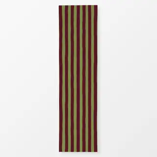 Tischläufer Savanne Stripes Olive Burgundy