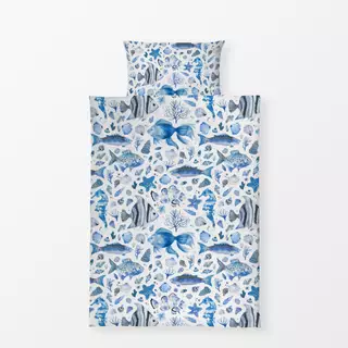 Bettwäsche Fishes and Shells Marine Blue