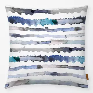 Kissen Watercolor Stripes Sea Waves