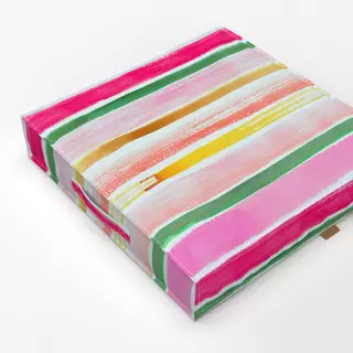Bodenkissen Art Stripes Aquarell Pink
