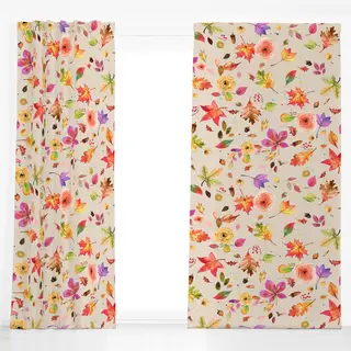 Dekovorhang Herbst Wald Blätter Blumen