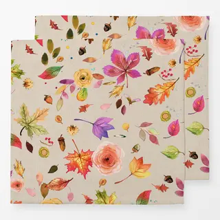 Servietten Herbst Wald Blätter Blumen