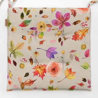 Sitzkissen Herbst Wald Blätter Blumen