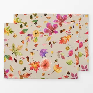 Tischset Herbst Wald Blätter Blumen
