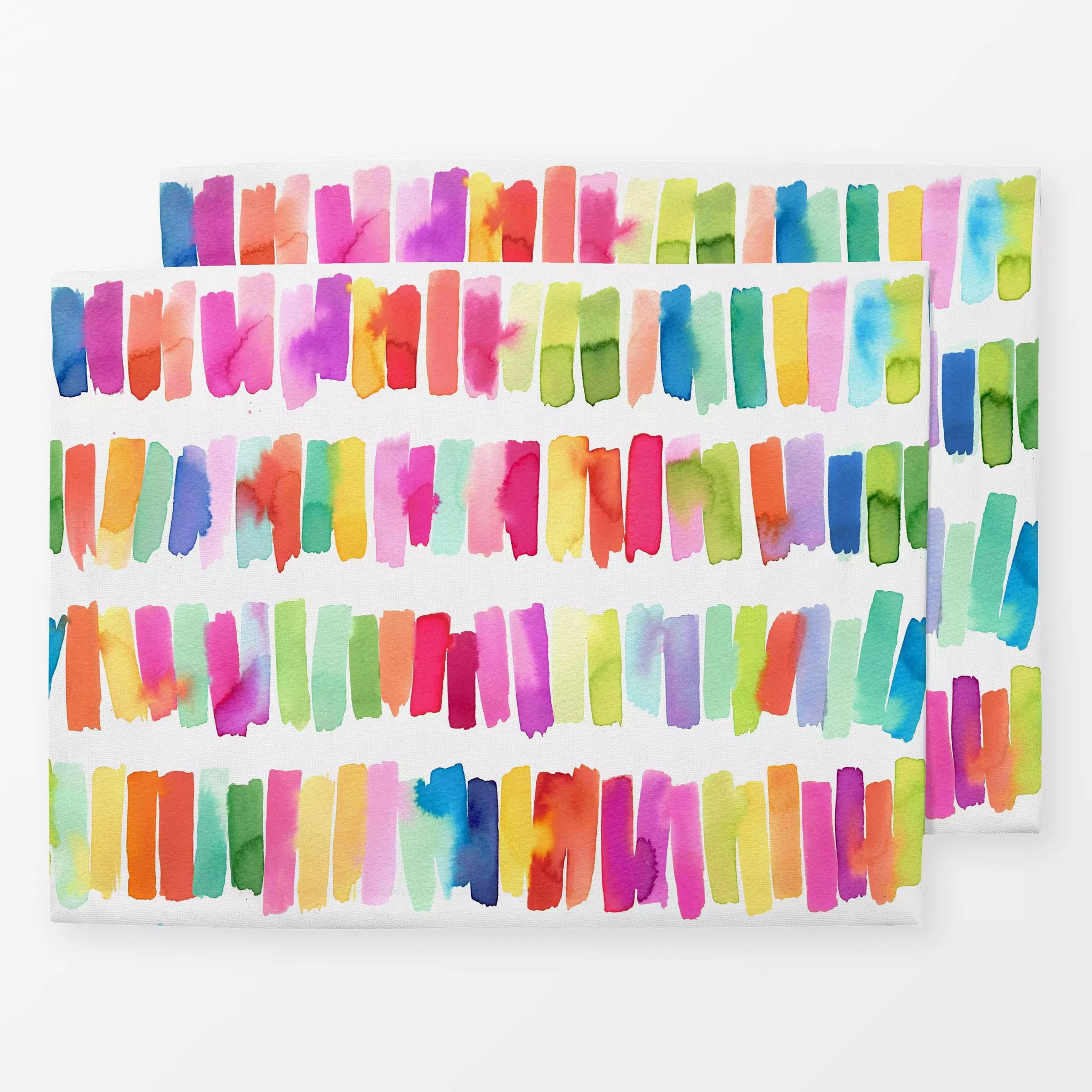 Tischset Colorful Brushstrokes Stripes, gemustert, fürs Kinderzimmer, von Ninola Design