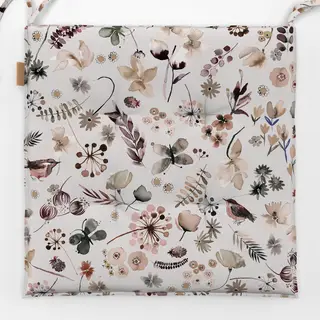 Sitzkissen Wild Pflanzen Cottagecore Beige