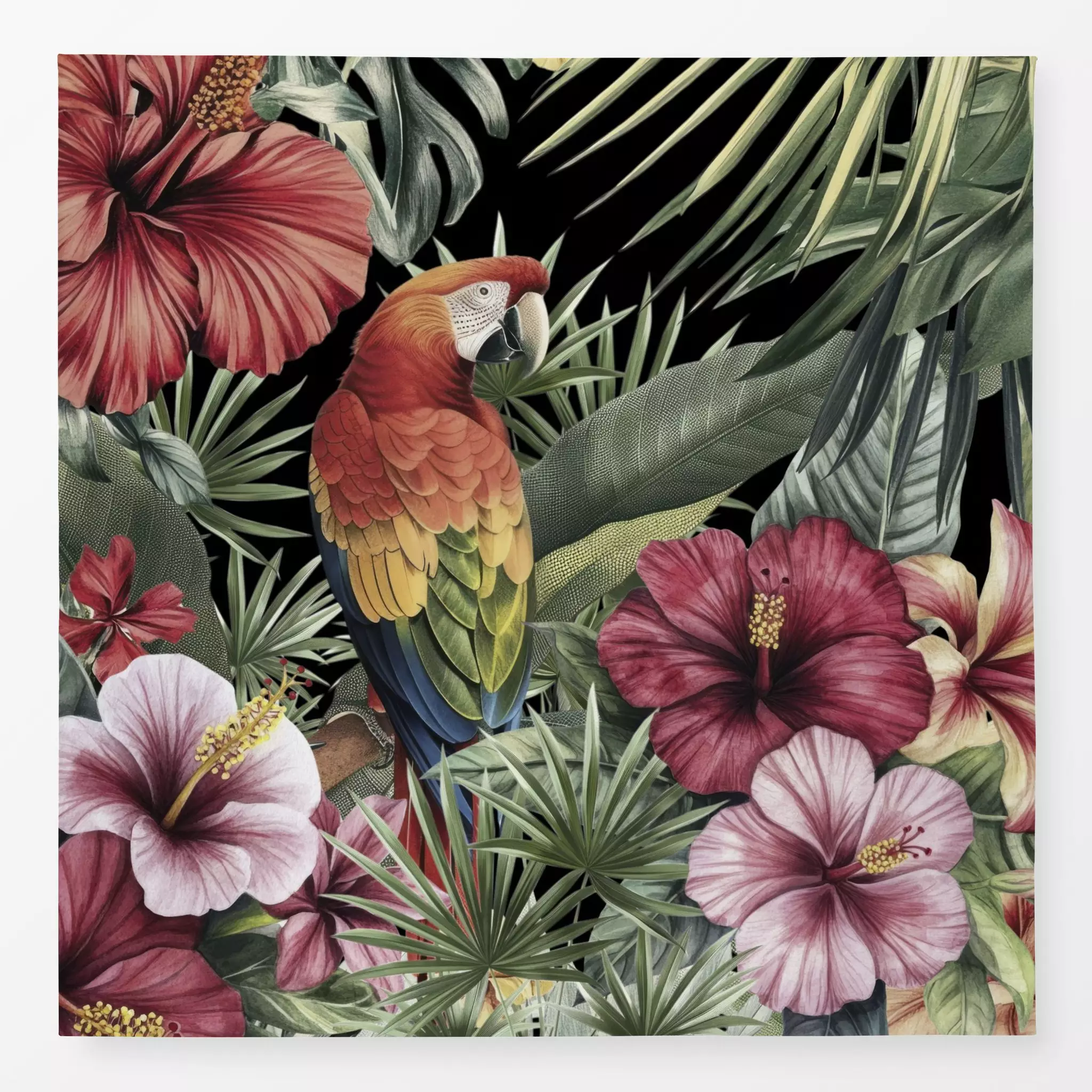 Tischdecke Bygone Era Tropical Dream - Blumen & Florales, Safari & Dschungel - von „Andrea Haase"; Papaya, Dschungle, Papage...