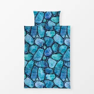 Bettwäsche Strandglas Doodles Blau