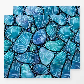 Servietten Strandglas Doodles Blau