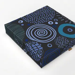 Bodenkissen Tribal Doodle Marks blue