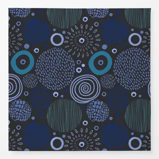 Tischdecke Tribal Doodle Marks blue