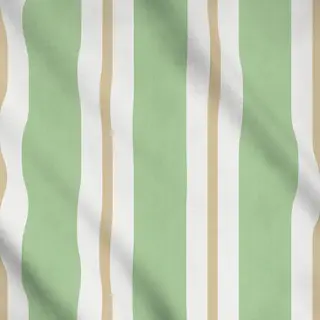 Meterware Stripes Green Beige