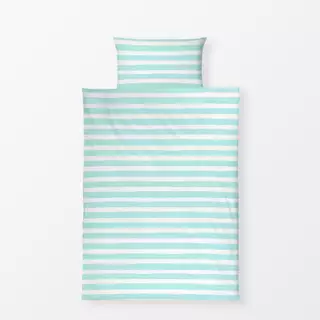 Bettwäsche Horizontal Stripes Teal White