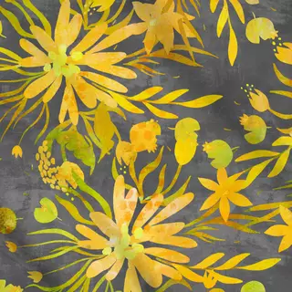 Meterware Yellow Flower Fantasy
