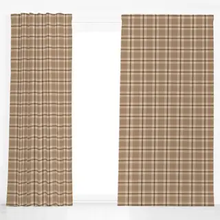 Dekovorhang Plaid Brown Beige