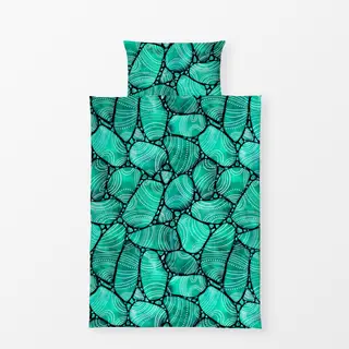 Bettwäsche Strandglas Doodles Türkis