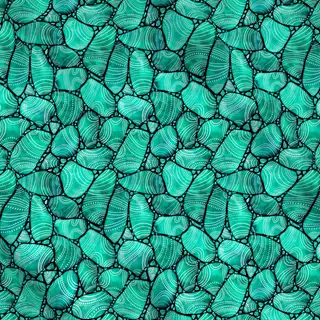 Meterware Strandglas Doodles Türkis