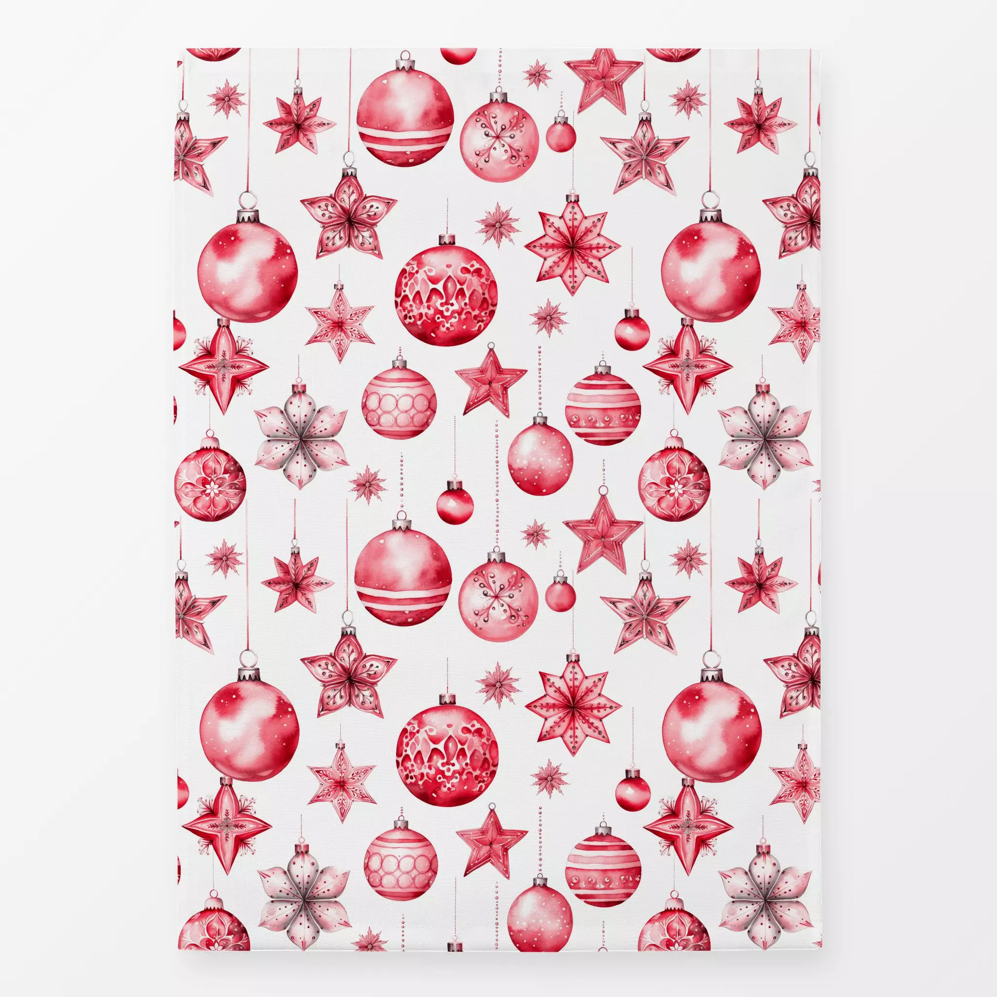 Geschirrtücher Christmas Ornaments Red - Weihnachten - von „Andrea Haase"; Aquarell, weihnachtlich, festlich, Weihnachtsschm...