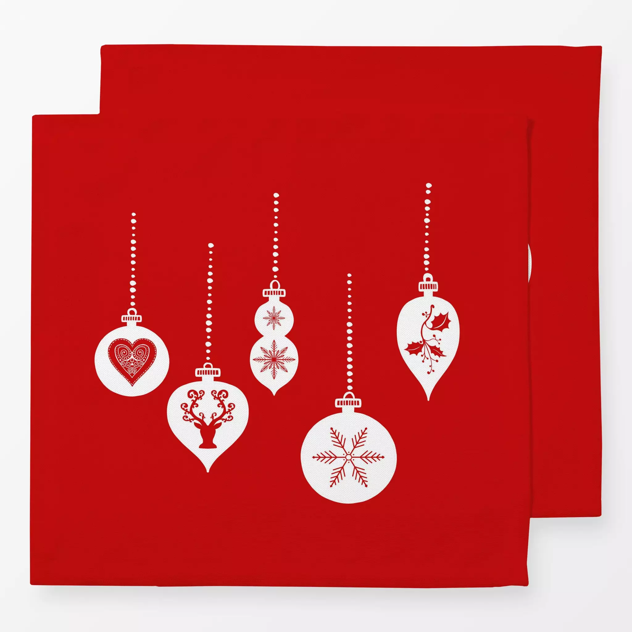 Servietten Scandinavian Christmas Red - Weihnachten - von „Andrea Haase"; skandinavisch, Nordisch, Ornament, Weihnachtskugel...