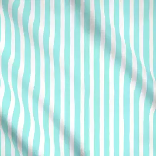 Meterware Vertical Stripes Teal White