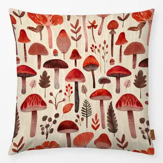 Kissen Mushroom Woodland Red
