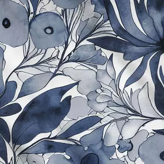 Meterware Fancy Flower Fun navy