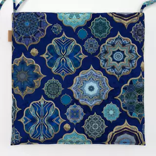 Sitzkissen Moroccan Tiles Blue Gold