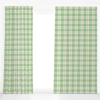 Dekovorhang Plaid Green Beige