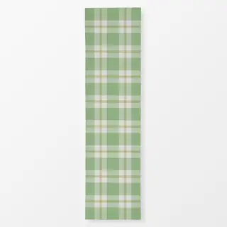 Tischläufer Plaid Green Beige