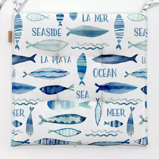 Sitzkissen Down By The Sea blue
