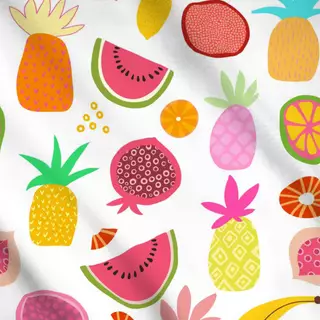 Meterware Exotic Fruit Paradise white