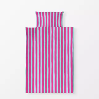 Bettwäsche Horizontal Stripes Teal Pink