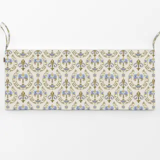 Bankauflage Hufeisen Ornament Blau Beige