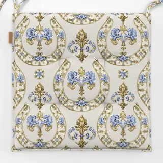 Sitzkissen Hufeisen Ornament Blau Beige