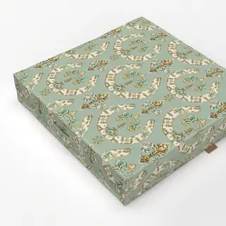 Bodenkissen Hufeisen Ornament Grüne Beige