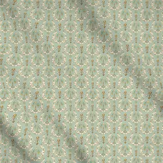 Meterware Hufeisen Ornament Grüne Beige