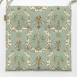 Sitzkissen Hufeisen Ornament Grüne Beige