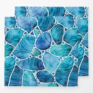 Servietten Strandglas Doodles Blau II