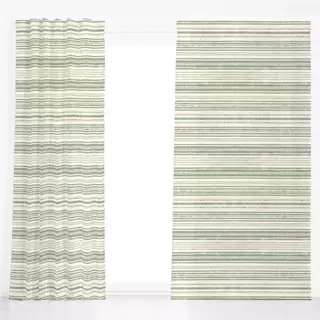Dekovorhang Rustic Linen Stripes green