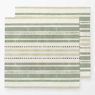 Servietten Rustic Linen Stripes green