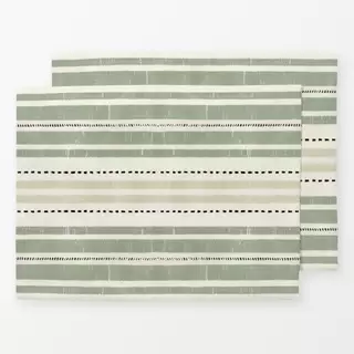 Tischset Rustic Linen Stripes green