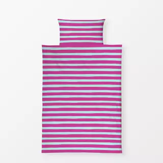 Bettwäsche Vertical Stripes Teal Pink