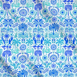 Meterware Boho Beach Teal Blue