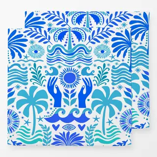 Servietten Boho Beach Teal Blue