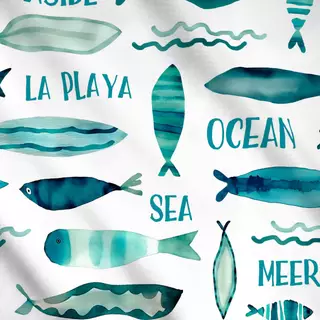 Meterware Down By The Sea turquoise