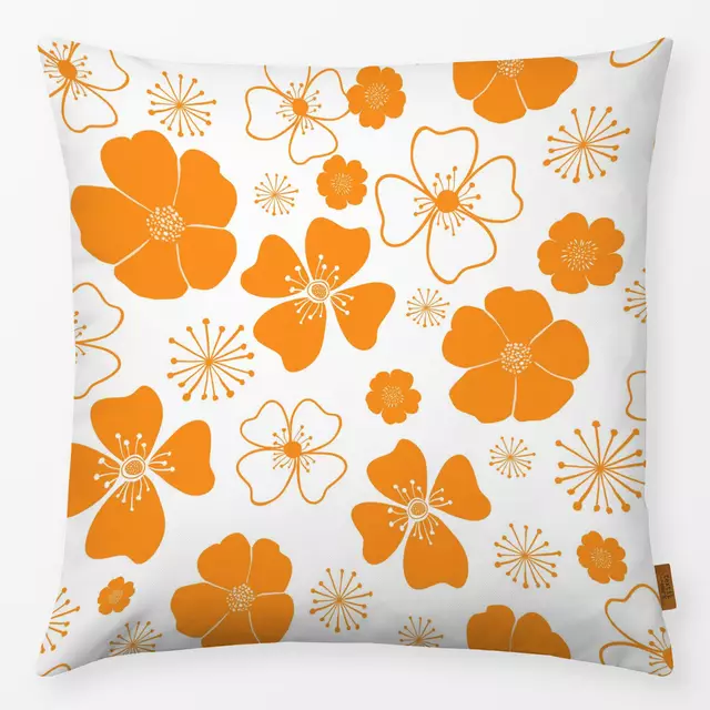 Kissen Blumenmuster Orange von Andrea Haase