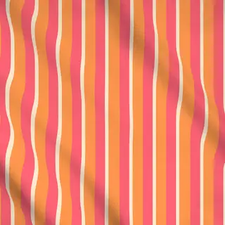 Meterware Summer Stripes Coral Orange