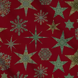 Meterware Vintage Muster Christmas red
